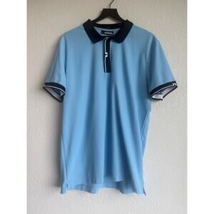 J.Lindeberg Bay Slim Polo Shirt Men’s XL Blue Golf Short Sleeve Athletic